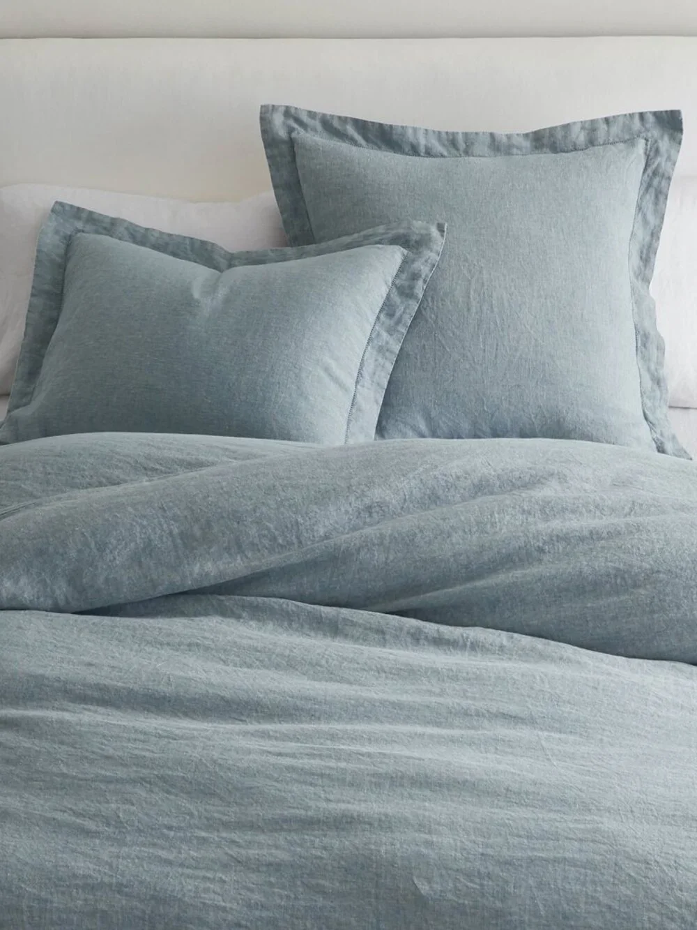 New! POTTERY BARN Belgian Flax Linen Sham Euro Chambray 26” Pillow Cover NWT
